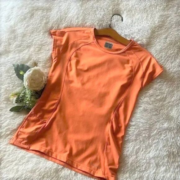 Columbia Titanium Activewear Tangerine Cap Sleeve Top W/Pocket S - Picture 1 of 12